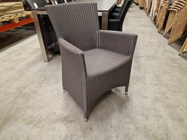 3 x luxury lounge - wickerzetel sardinia met armleuning taupe - afbeelding 1 van  5