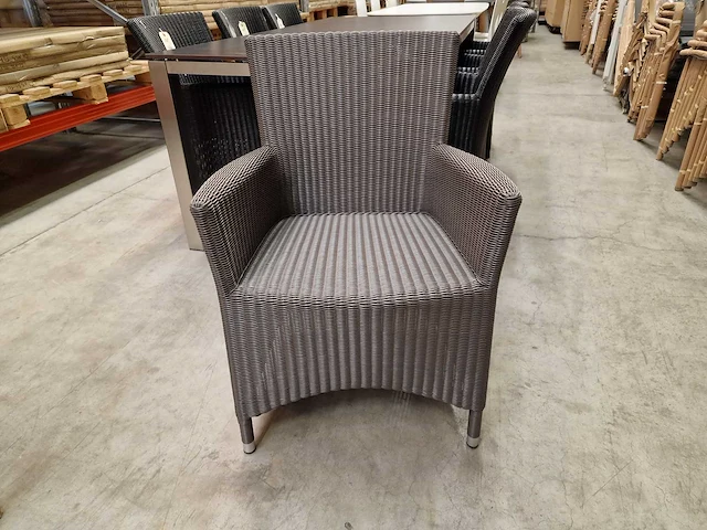3 x luxury lounge - wickerzetel sardinia met armleuning taupe - afbeelding 2 van  5