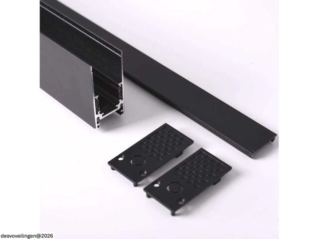 3 x magnetische rail voor opbouw – 20mm – 48v – 2 meter – zwart - afbeelding 2 van  6