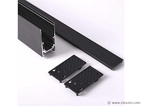 3 x magnetische rail voor opbouw – 20mm – 48v – 2 meter – zwart - afbeelding 1 van  5