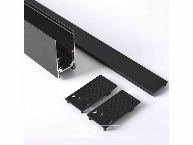 3 x magnetische rail voor opbouw – 20mm – 48v – 2 meter – zwart - afbeelding 2 van  6