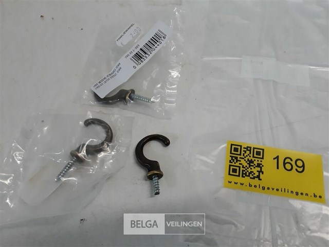 3 x messing haak 35 mm - afbeelding 1 van  3
