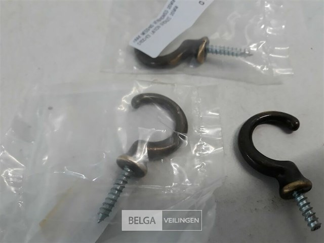 3 x messing haak 35 mm - afbeelding 3 van  3