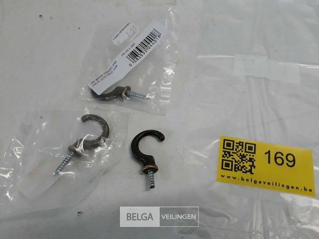3 x messing haak 35 mm - afbeelding 2 van  3