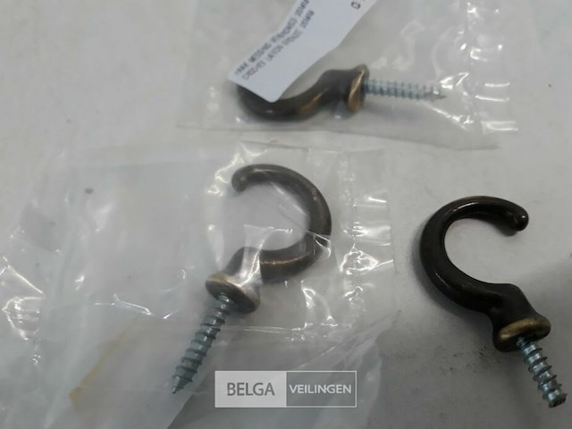 3 x messing haak 35 mm - afbeelding 3 van  3