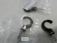 3 x messing haak 35 mm - afbeelding 3 van  3
