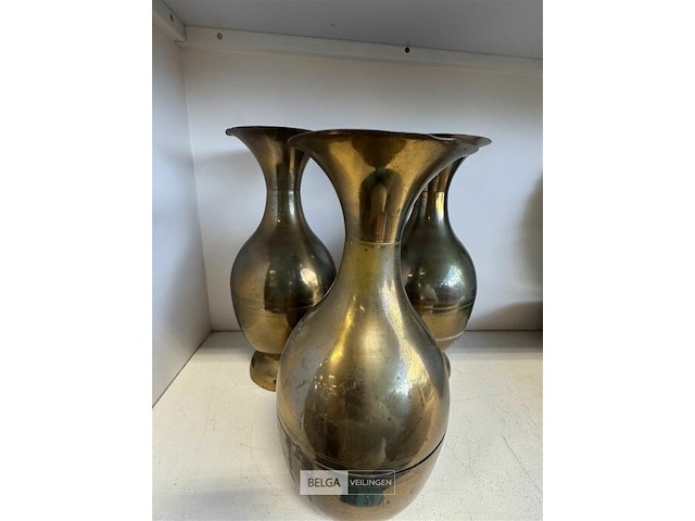 3 x messing vazen - afbeelding 1 van  3