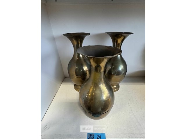 3 x messing vazen - afbeelding 2 van  3