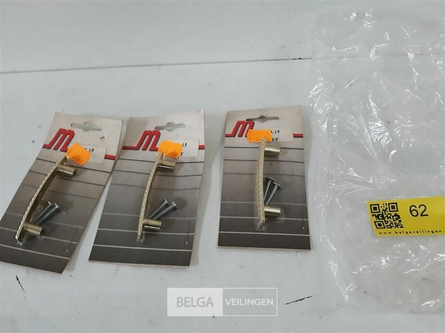 3 x meubelgreep alu vermessingd 60 mm - afbeelding 2 van  3