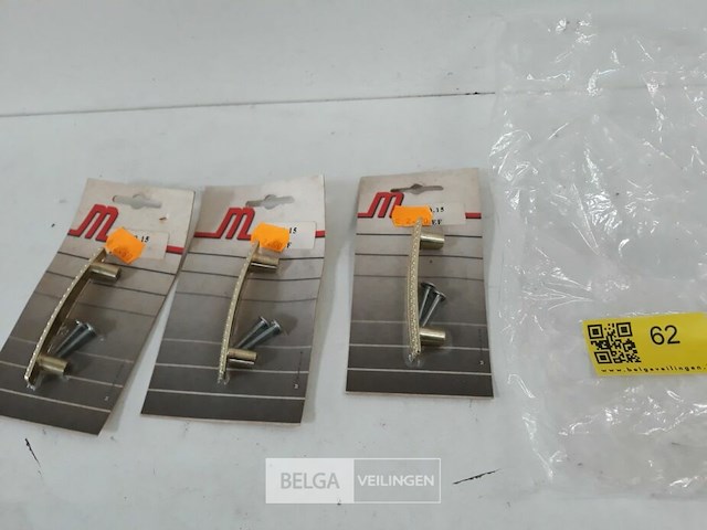 3 x meubelgreep alu vermessingd 60 mm - afbeelding 2 van  3