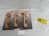 3 x meubelgreep hout beuk 96 mm - afbeelding 1 van  3