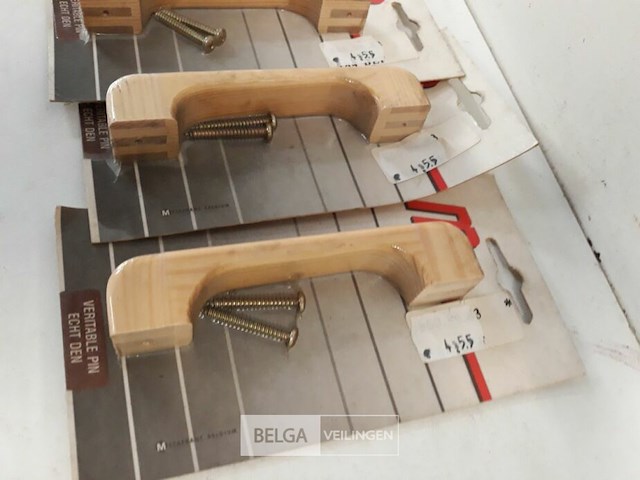 3 x meubelgreep hout beuk 96 mm - afbeelding 3 van  3