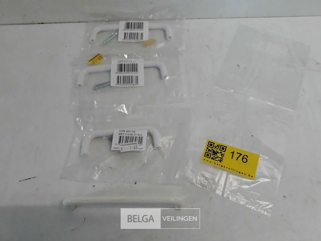3 x meubelgreep pvc wit 1x96 mm + 2x128 mm - afbeelding 1 van  3