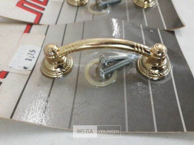 3 x meubelgreep zamak vermessingd 64 mm - afbeelding 3 van  3