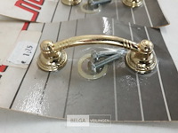 3 x meubelgreep zamak vermessingd 64 mm - afbeelding 3 van  3