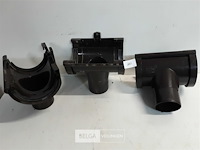 3 x middenspruitstuk 125mm bruin pvc regenafvoer - afbeelding 2 van  3