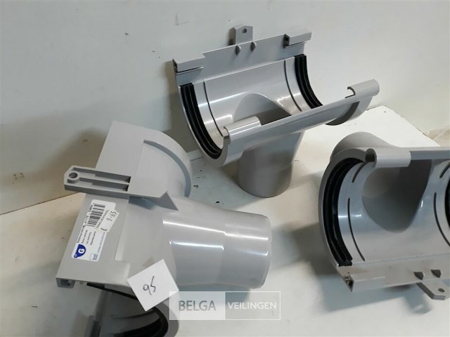 3 x middenspruitstuk 125mm licht grijs pvc regenafvoer - afbeelding 3 van  3