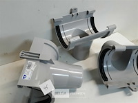 3 x middenspruitstuk 125mm licht grijs pvc regenafvoer - afbeelding 3 van  3