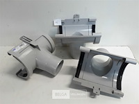 3 x middenspruitstuk 125mm licht grijs pvc regenafvoer - afbeelding 1 van  3