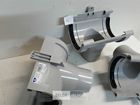 3 x middenspruitstuk 125mm licht grijs pvc regenafvoer - afbeelding 3 van  3