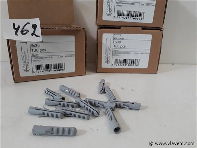 3 x muurplug nylon 6 mm 100 stuks - afbeelding 2 van  2