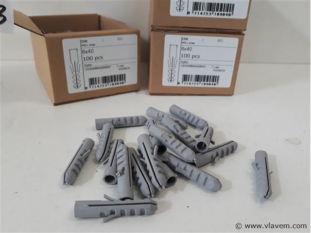 3 x muurplug nylon 8 mm 100 stuks - afbeelding 2 van  2