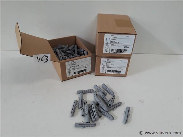 3 x muurplug nylon 8 mm 100 stuks - afbeelding 1 van  2