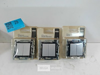 3 x niko inbouw schakelaar serie dubbel toets sterling - afbeelding 1 van  3