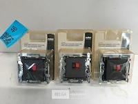 3 x niko inbouw stopcontact luidspreker antraciet - afbeelding 1 van  3