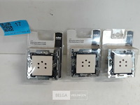 3 x niko inbouw stopcontact telefoon 5p cream - afbeelding 2 van  3