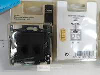 3 x niko inbouw stopcontact telefoon + adsl antraciet - afbeelding 3 van  3