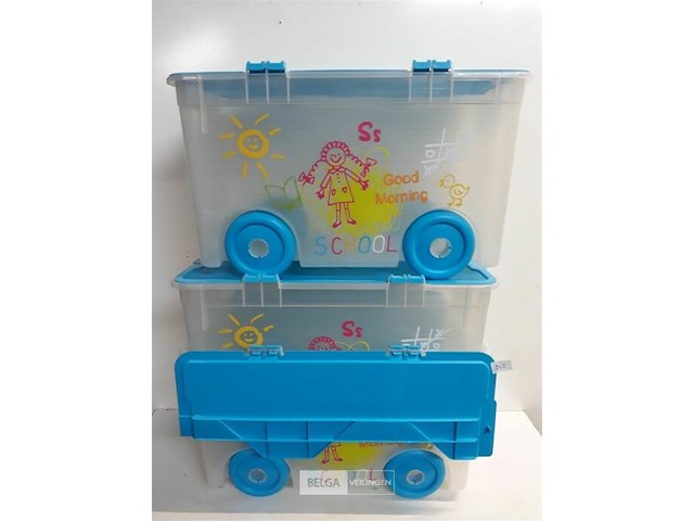 3 x opbergdoos op wielen 60x35x35 cm - afbeelding 1 van  3