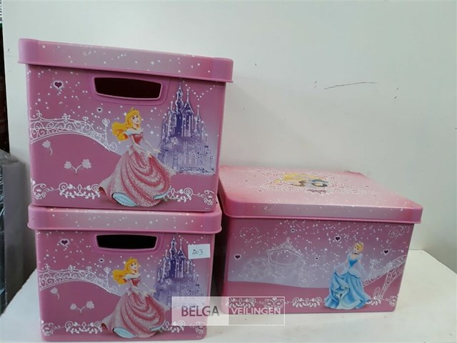 3 x opbergdoos princess curver 38x28x23 cm - afbeelding 2 van  3