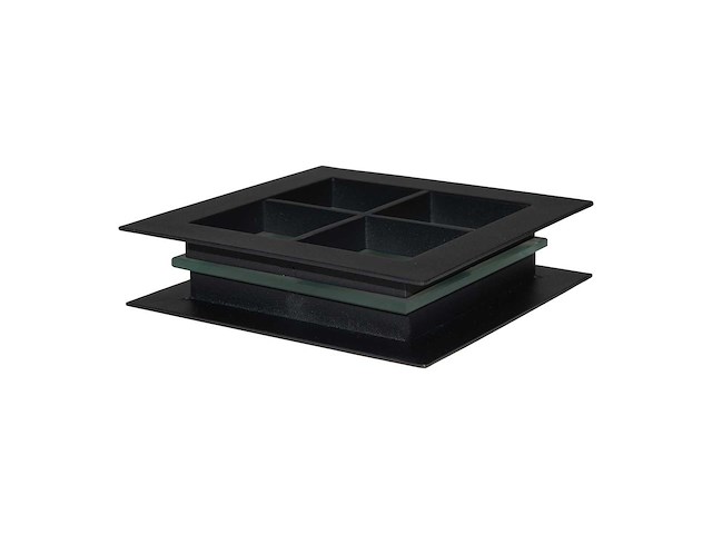 3 x patrijspoort - zwarte poederlak - 186*186mm - inclusief glas - afbeelding 3 van  5