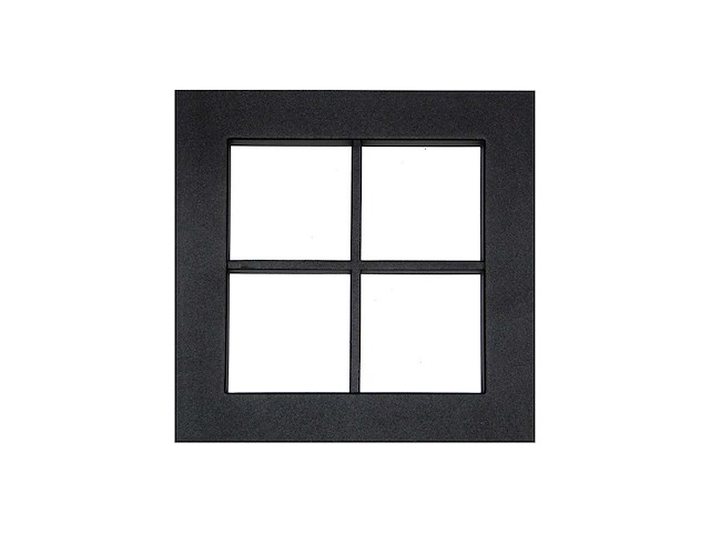 3 x patrijspoort - zwarte poederlak - 186*186mm - inclusief glas - afbeelding 1 van  5