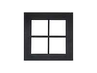 3 x patrijspoort - zwarte poederlak - 186*186mm - inclusief glas - afbeelding 1 van  5