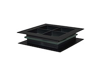 3 x patrijspoort - zwarte poederlak - 186*186mm - inclusief glas - afbeelding 3 van  5