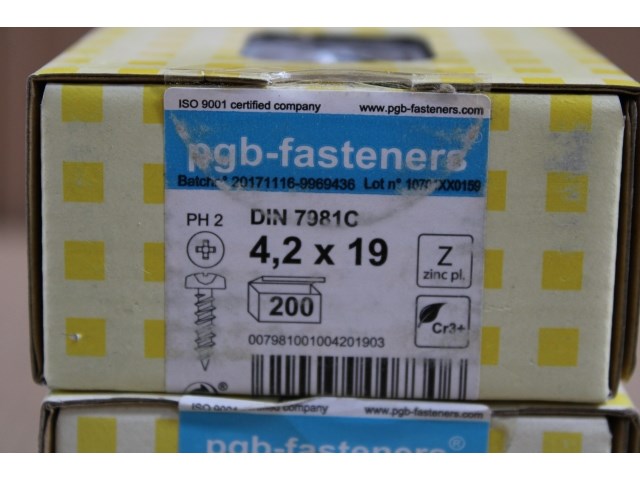 3 x pgbfast plaatschroef din 7981c-h ø4,20x19 zn/200 - afbeelding 2 van  3