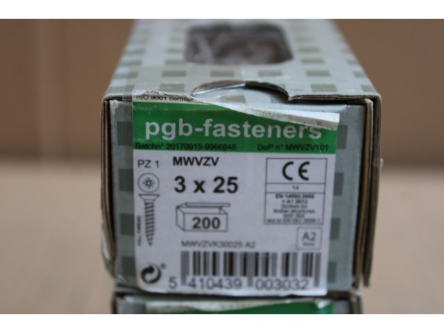 3 x pgbfast spaanderplaatschroef a2 vzk-z ø3,00x25/200 - afbeelding 2 van  3