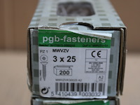 3 x pgbfast spaanderplaatschroef a2 vzk-z ø3,00x25/200 - afbeelding 2 van  3