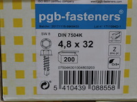 3 x pgbfast zelfb. schroef d.7504k ø4,8x32 zn (8)/200 - afbeelding 2 van  3
