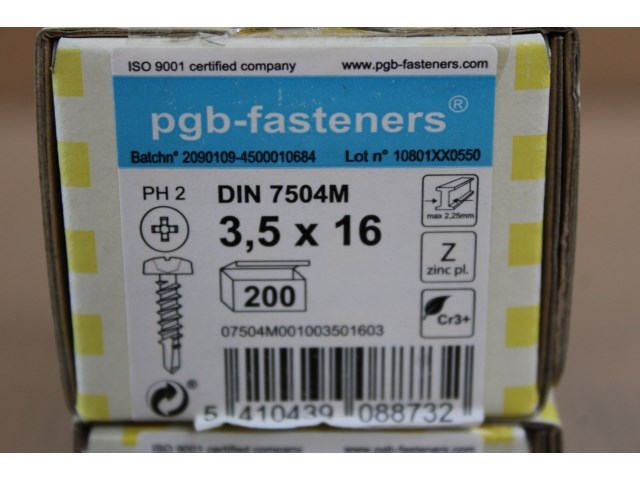 3 x pgbfast zelfb. schroef din 7504m-h ø3,50x16 zn/200 - afbeelding 2 van  3