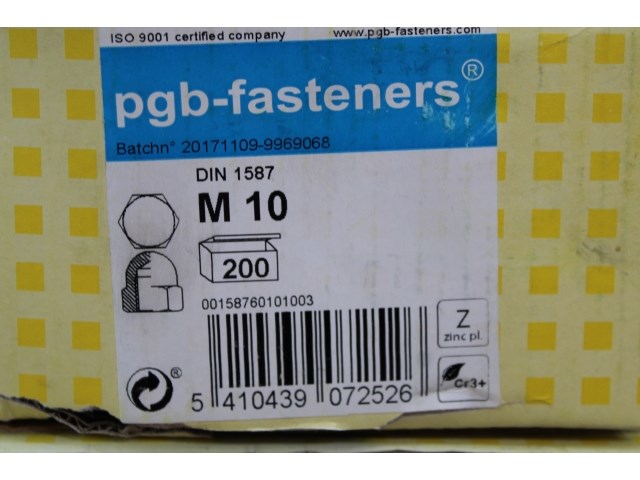 3 x pgbfast zeskant dopmoer din 1587 m10 zn/200 - afbeelding 2 van  3