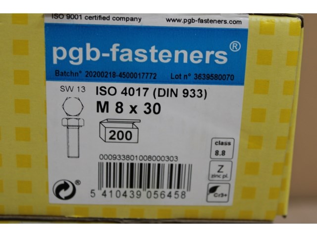 3 x pgbfast zeskanttapbout 8.8 din 933 m 8x30 zn/200 - afbeelding 1 van  3