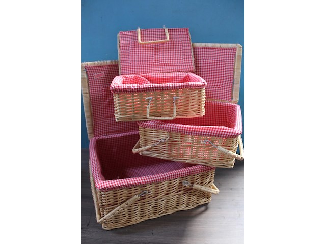 3 x picnicmandjes - afbeelding 1 van  1