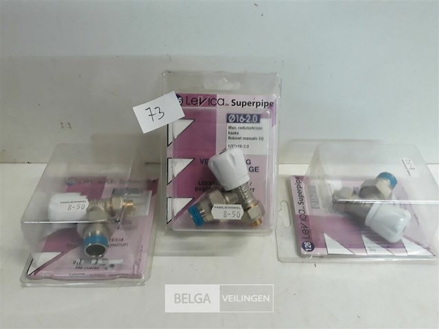 3 x radiatorkraan haaks 16 mm alpex - afbeelding 1 van  3