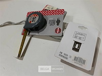 3 x rolmeter 5 m met stop en riembevestiging steelwood - afbeelding 3 van  3