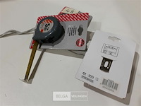 3 x rolmeter 5 m met stop en riembevestiging steelwood - afbeelding 3 van  3
