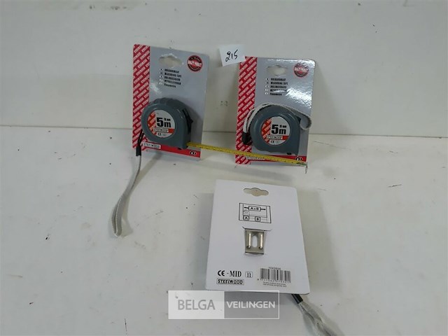 3 x rolmeter 5m met stop - afbeelding 2 van  3