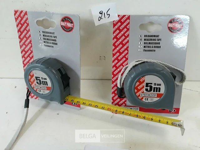 3 x rolmeter 5m met stop - afbeelding 3 van  3